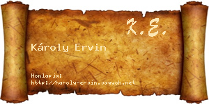 Károly Ervin névjegykártya