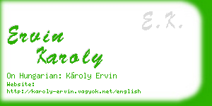 ervin karoly business card